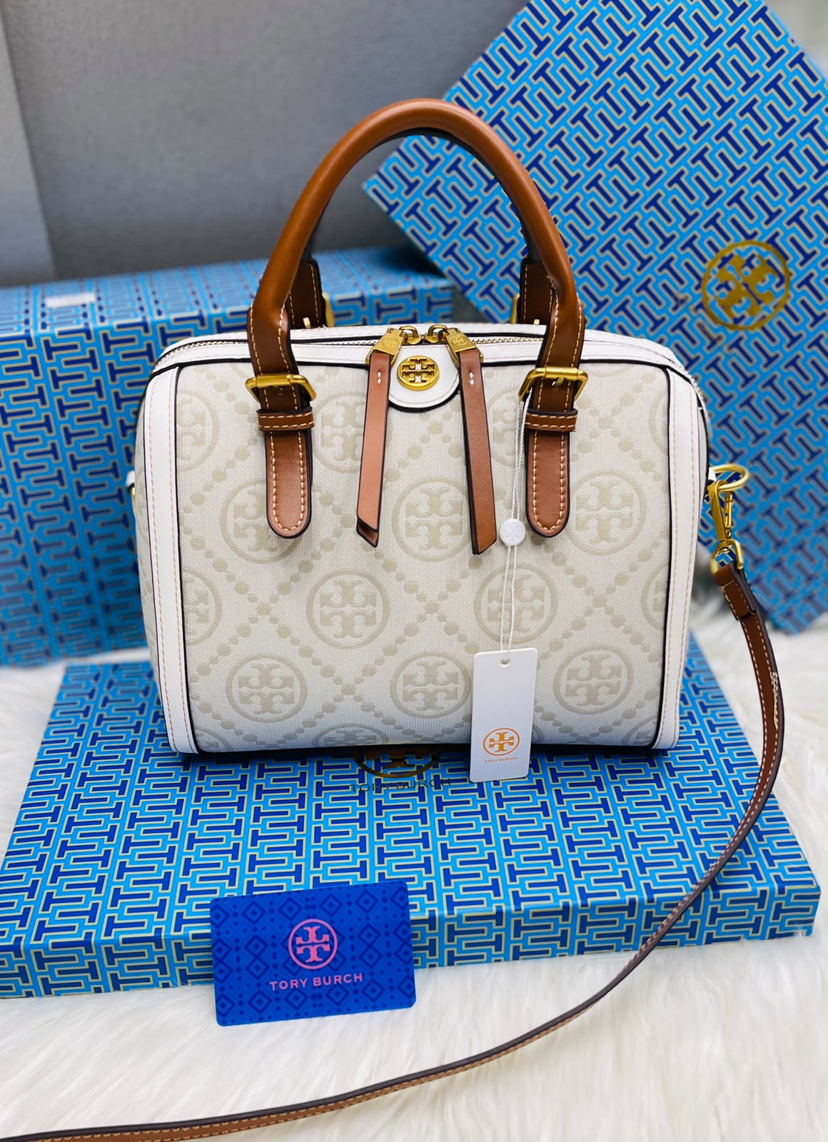Tory Burch T Monogram Petite Barrel Bag