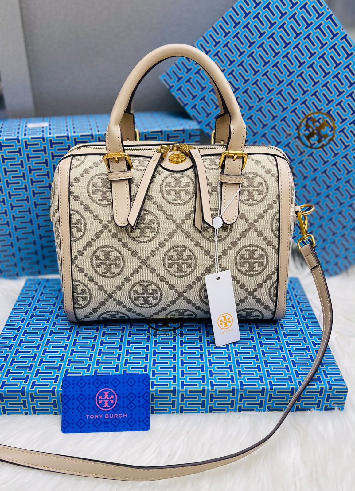 Tory Burch T Monogram Petite Barrel Bag