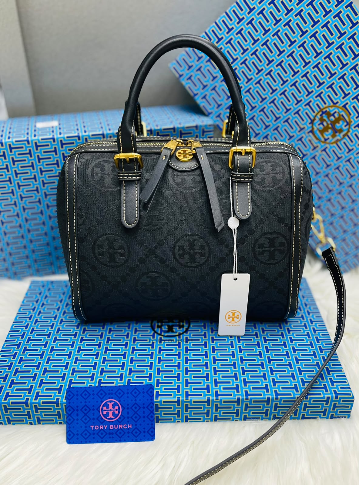 Tory Burch T Monogram Petite Barrel Bag