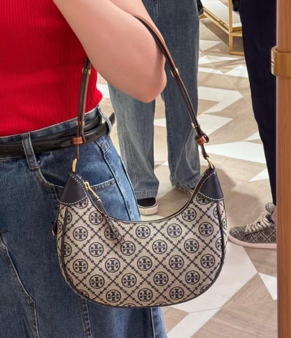 Tory Burch T Monogram Crescent Bag