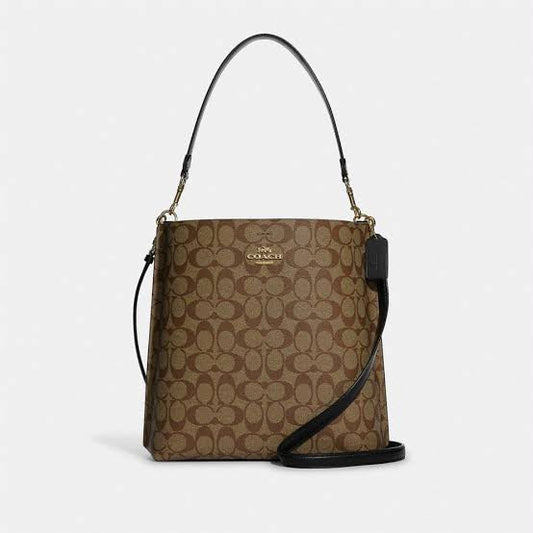 Coach Mollie Bucket Bag in Signature Canvas with Box