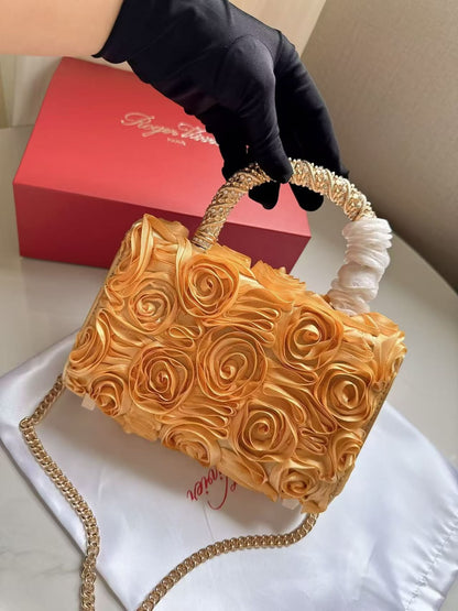 Roger Vivier Jewel Efflorescence Mini Bag in Satin