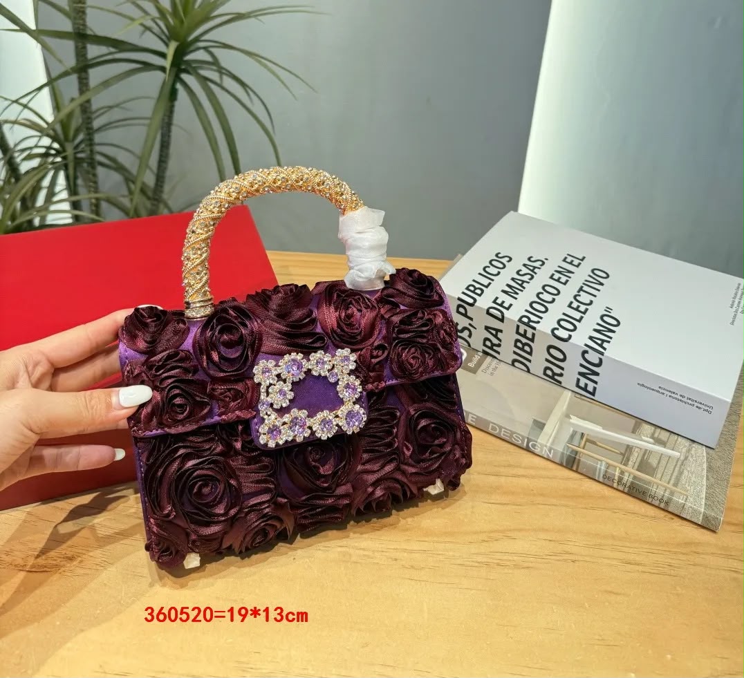 Roger Vivier Jewel Efflorescence Mini Bag in Satin