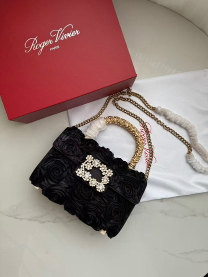 Roger Vivier Jewel Efflorescence Mini Bag in Satin