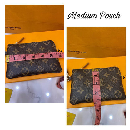 LV Monogram Signature Canvas Trio Wristlet Pouch Set With Box