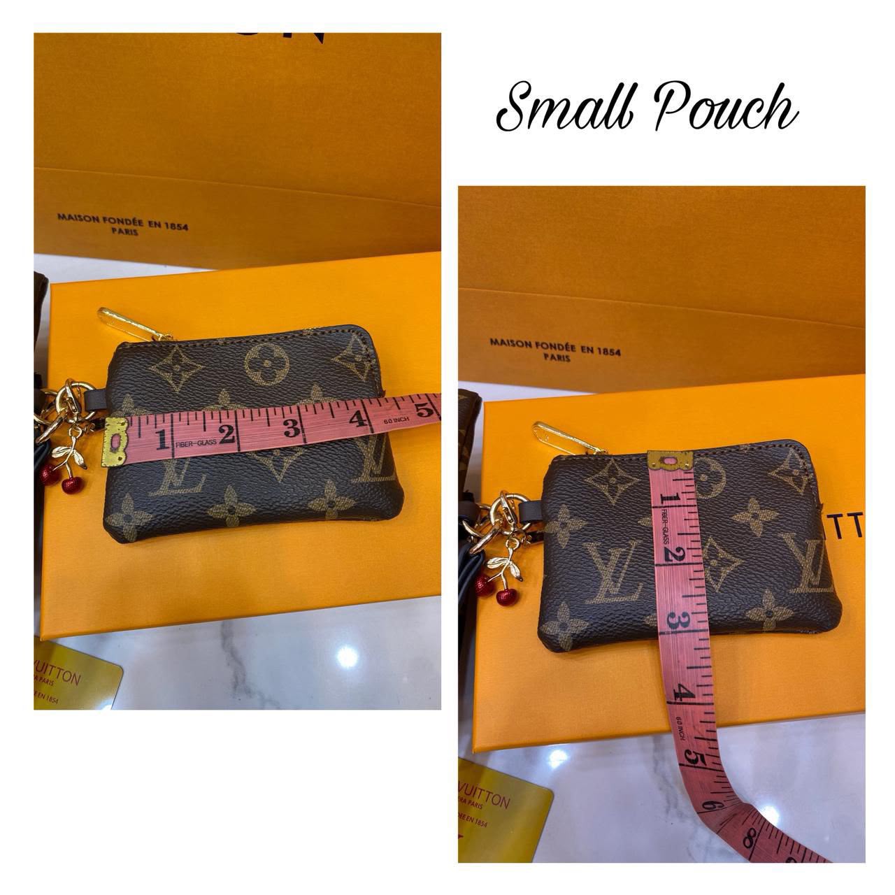 LV Monogram Signature Canvas Trio Wristlet Pouch Set With Box