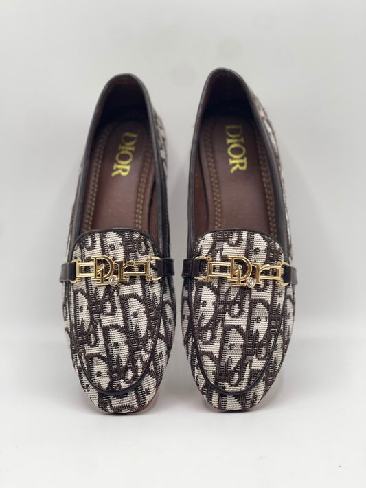 Dior Oblique Monogram Loafers Brown