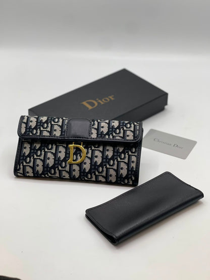 Dior Saddle Long Wallet – Blue