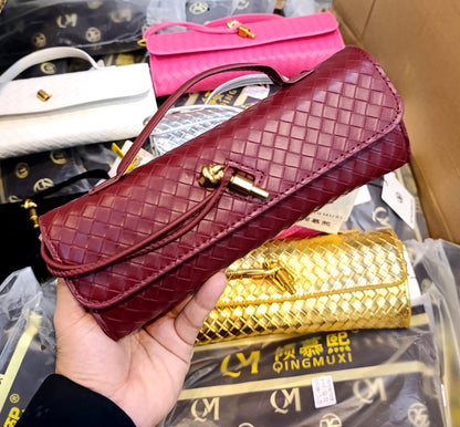 Bottega Veneta Andiamo Burgundy Long Clutch