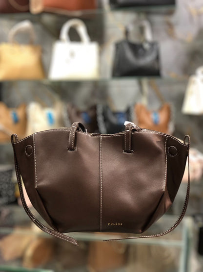 POLÈNE CYME Leather Tote Bag with Box