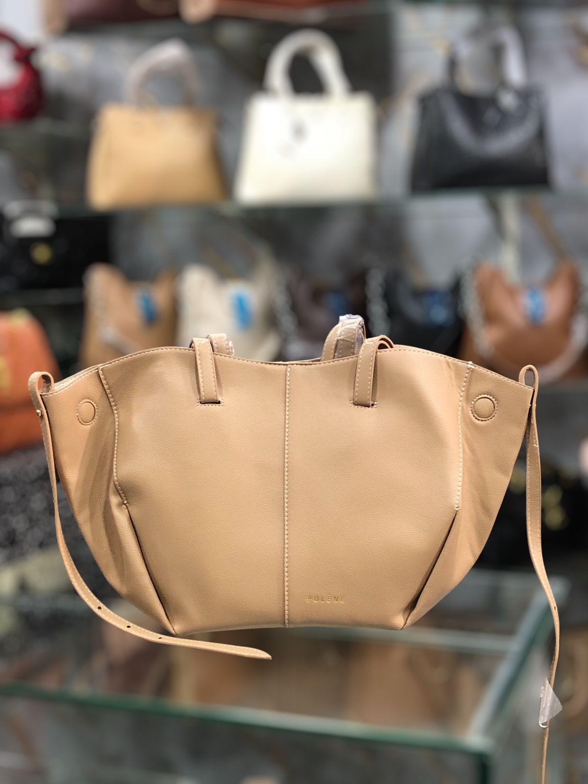 POLÈNE CYME Leather Tote Bag with Box