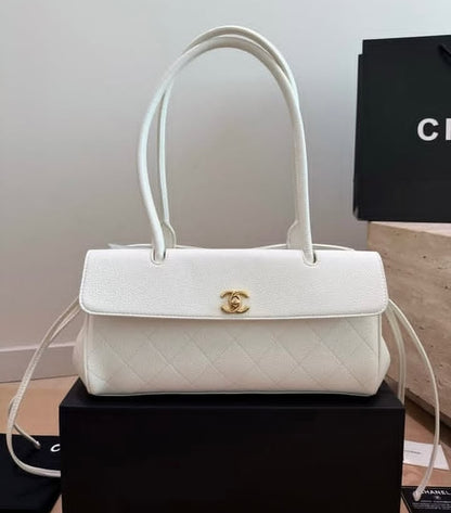 Chanel Grained Calfskin Bag With Brand Box