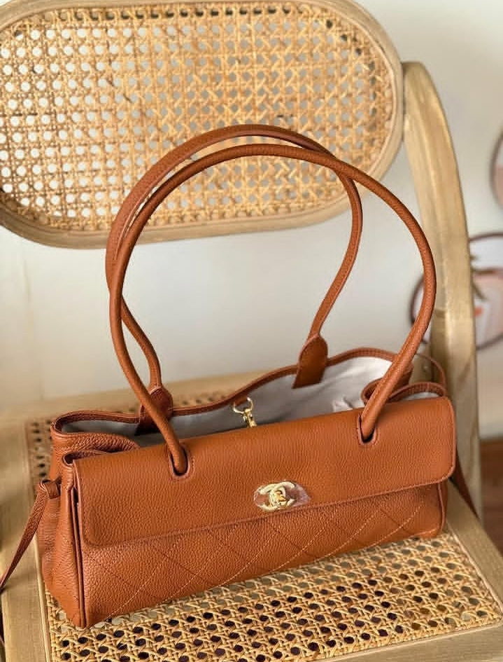 Chanel Grained Calfskin Bag With Brand Box
