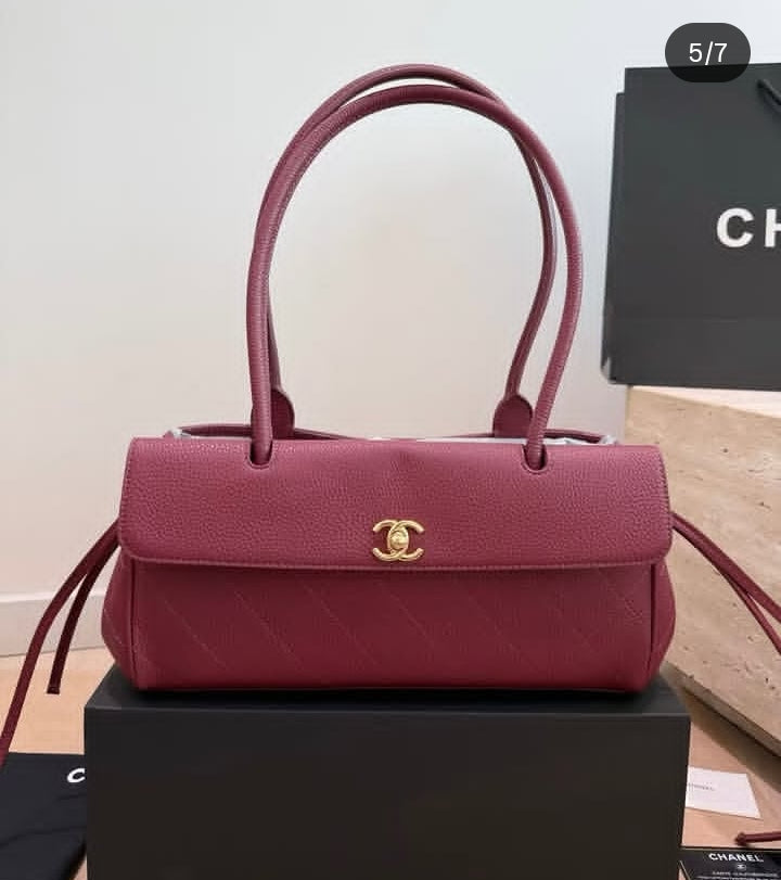 Chanel Grained Calfskin Bag With Brand Box