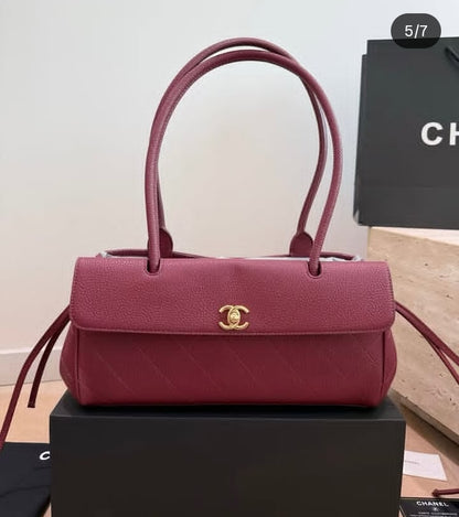 Chanel Grained Calfskin Bag With Brand Box