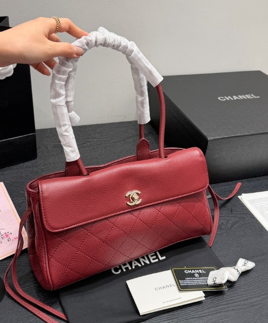 Chanel Grained Calfskin Bag With Brand Box