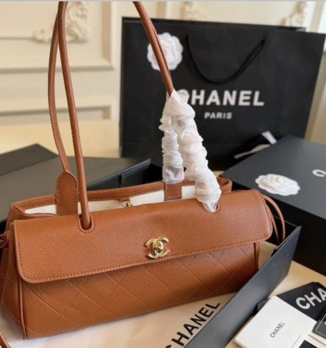 Chanel Grained Calfskin Bag With Brand Box