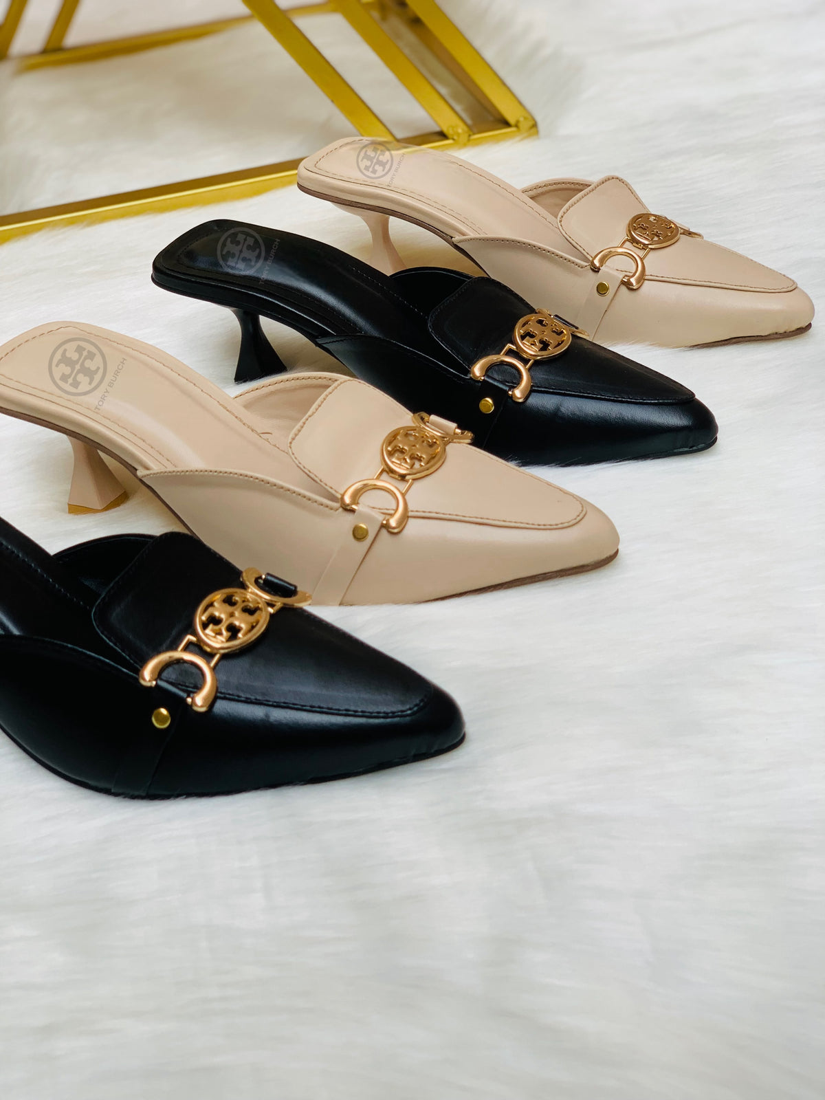Tory Burch Pointed-Toe Mule Heels