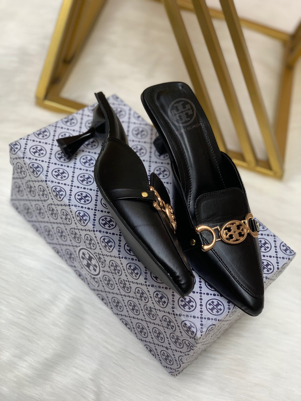 Tory Burch Pointed-Toe Mule Heels