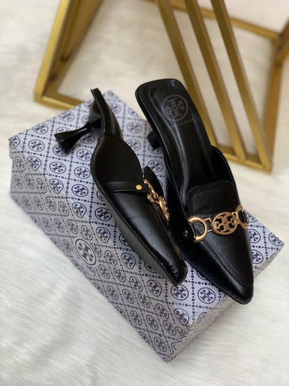 Tory Burch Pointed-Toe Mule Heels