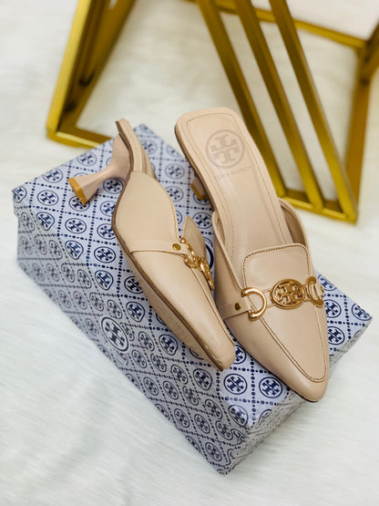 Tory Burch Pointed-Toe Mule Heels