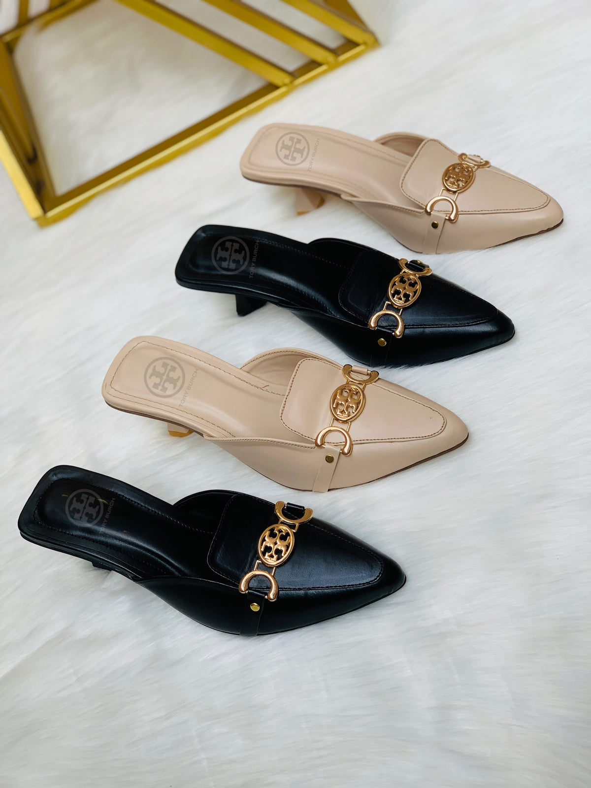 Tory Burch Pointed-Toe Mule Heels