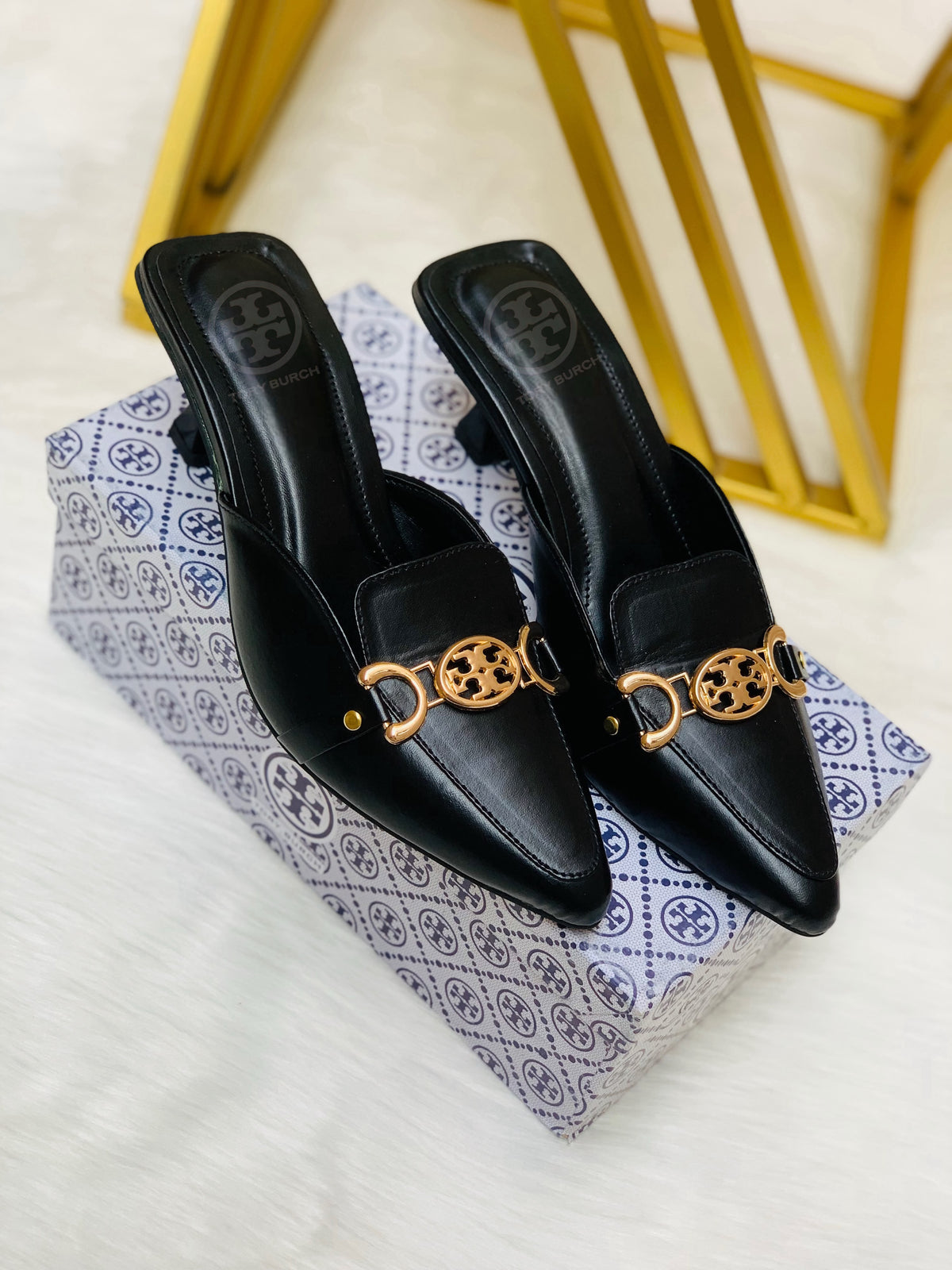Tory Burch Pointed-Toe Mule Heels