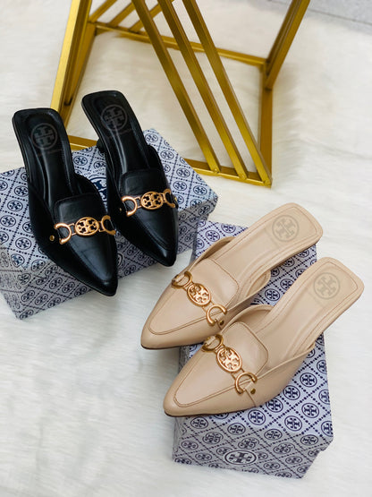 Tory Burch Pointed-Toe Mule Heels