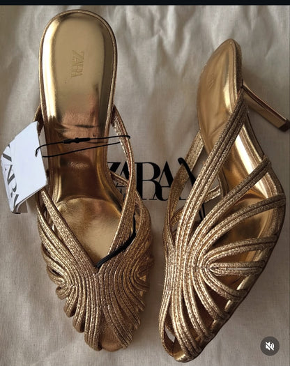 Zara Metallic Stiletto Heels