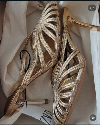 Zara Metallic Stiletto Heels