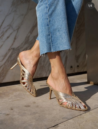 Zara Metallic Stiletto Heels