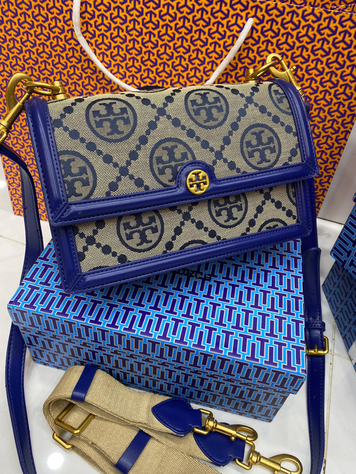 Tory Burch T Monogram Jacquard Shoulder Bag