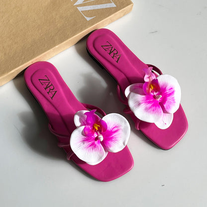 ZARA 3D Flower Slide Sandals