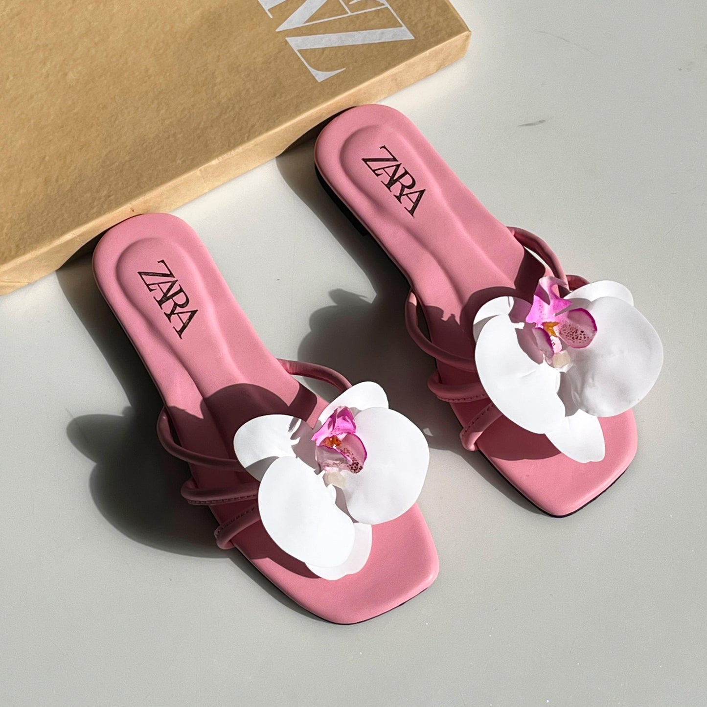 ZARA 3D Flower Slide Sandals