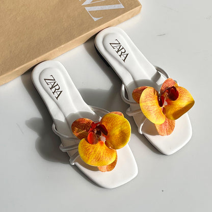 ZARA 3D Flower Slide Sandals
