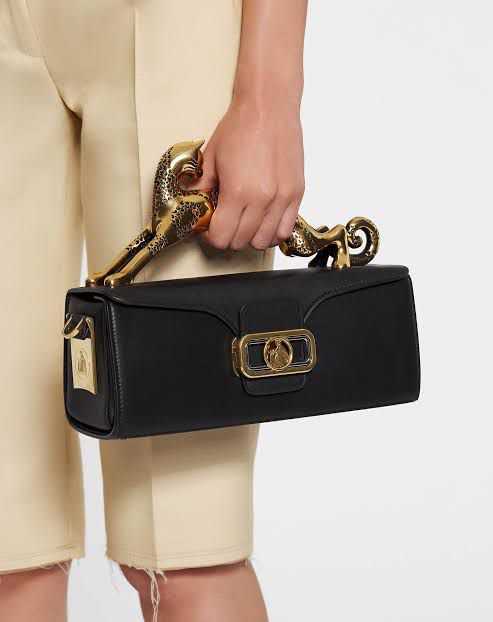 LANVIN | Pencil Cat Bag in Shiny Leather & Rhinestones