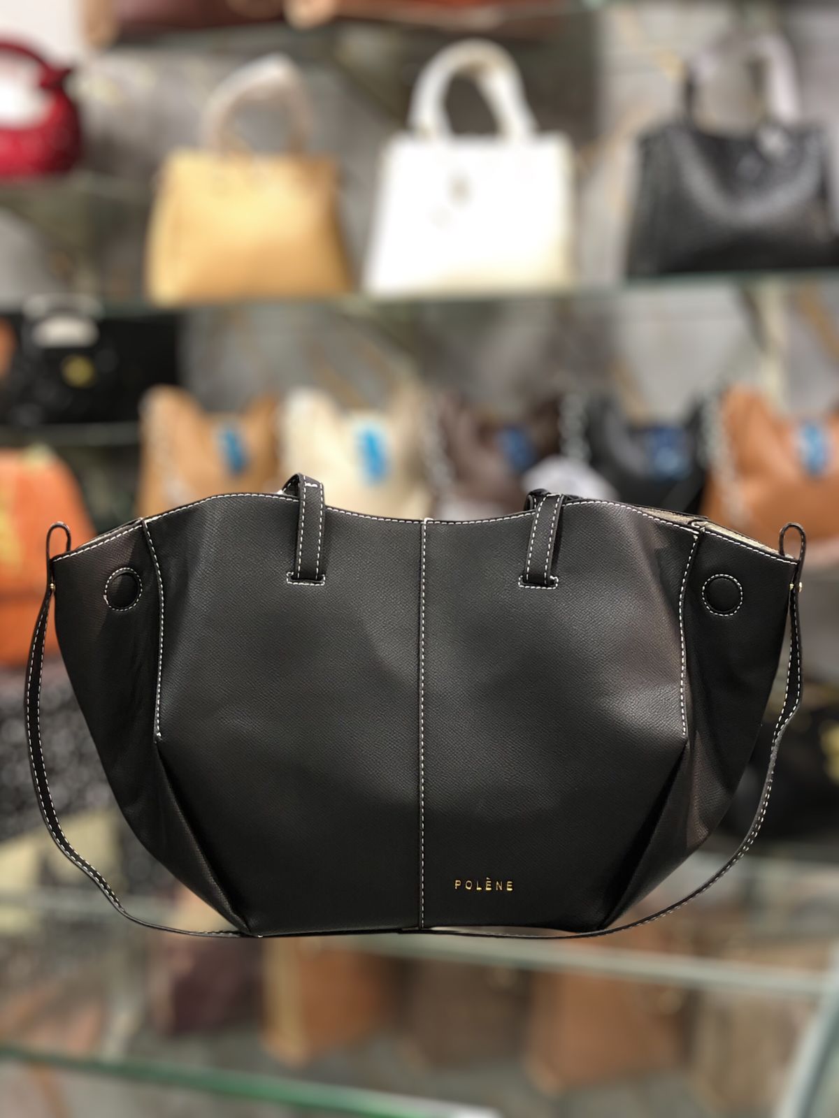 POLÈNE CYME Leather Tote Bag with Box