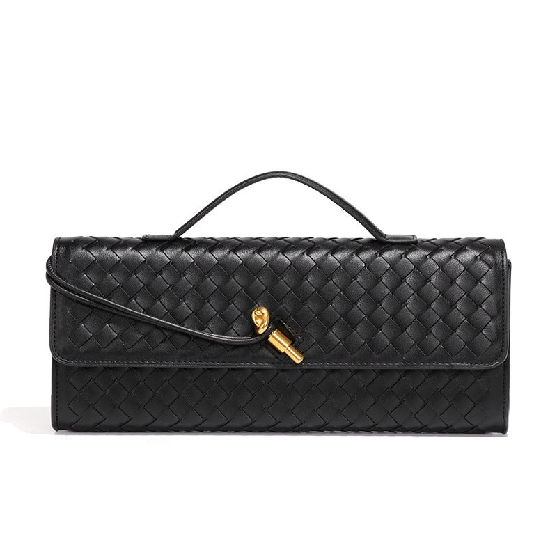 Bottega Veneta Andiamo Black Long Clutch With Box