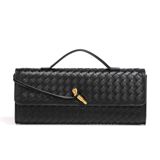 Bottega Veneta Andiamo Black Long Clutch With Box