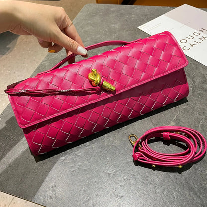 Bottega Veneta Andiamo Hot Pink Long Clutch With Box