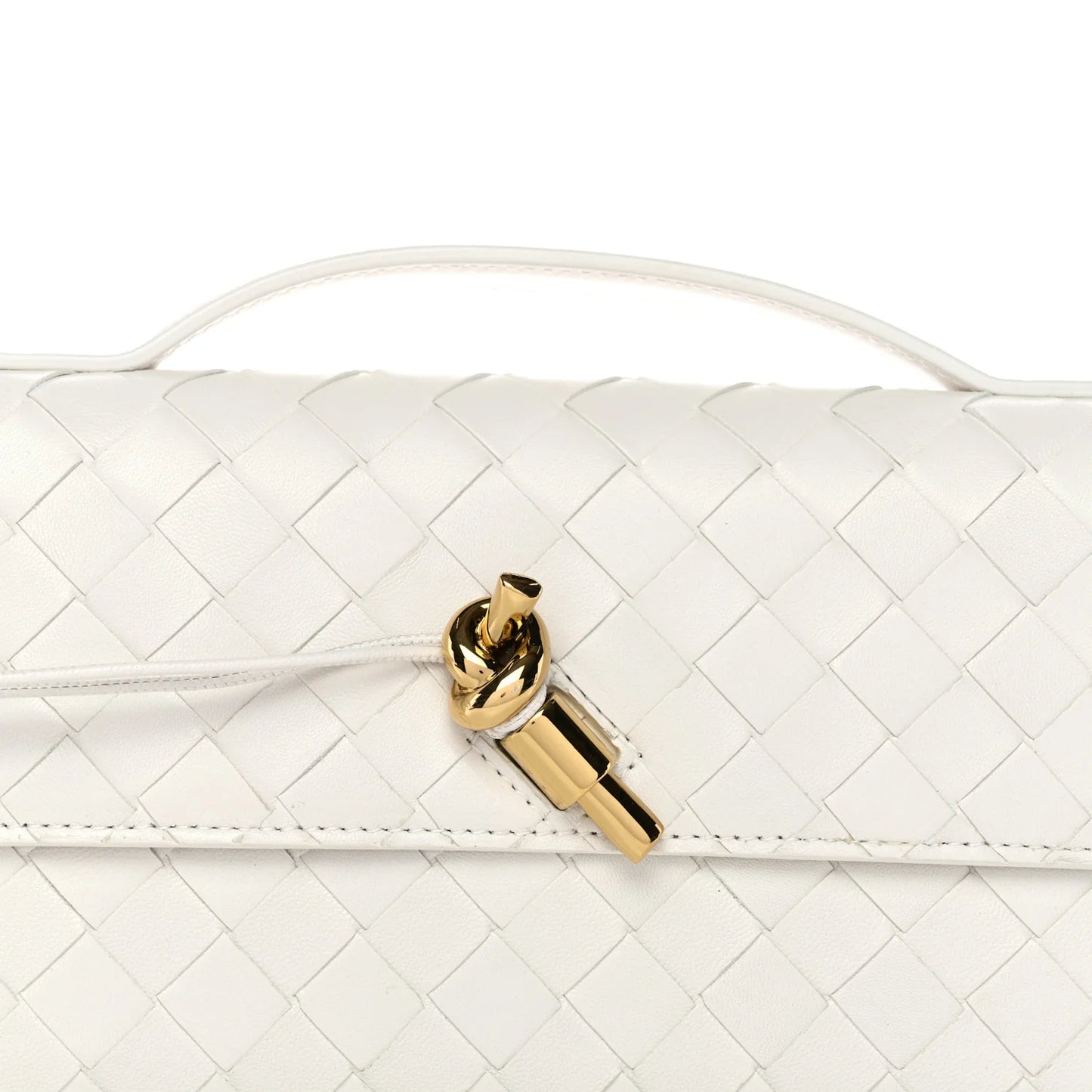 Bottega Veneta Andiamo White Long Clutch With Box