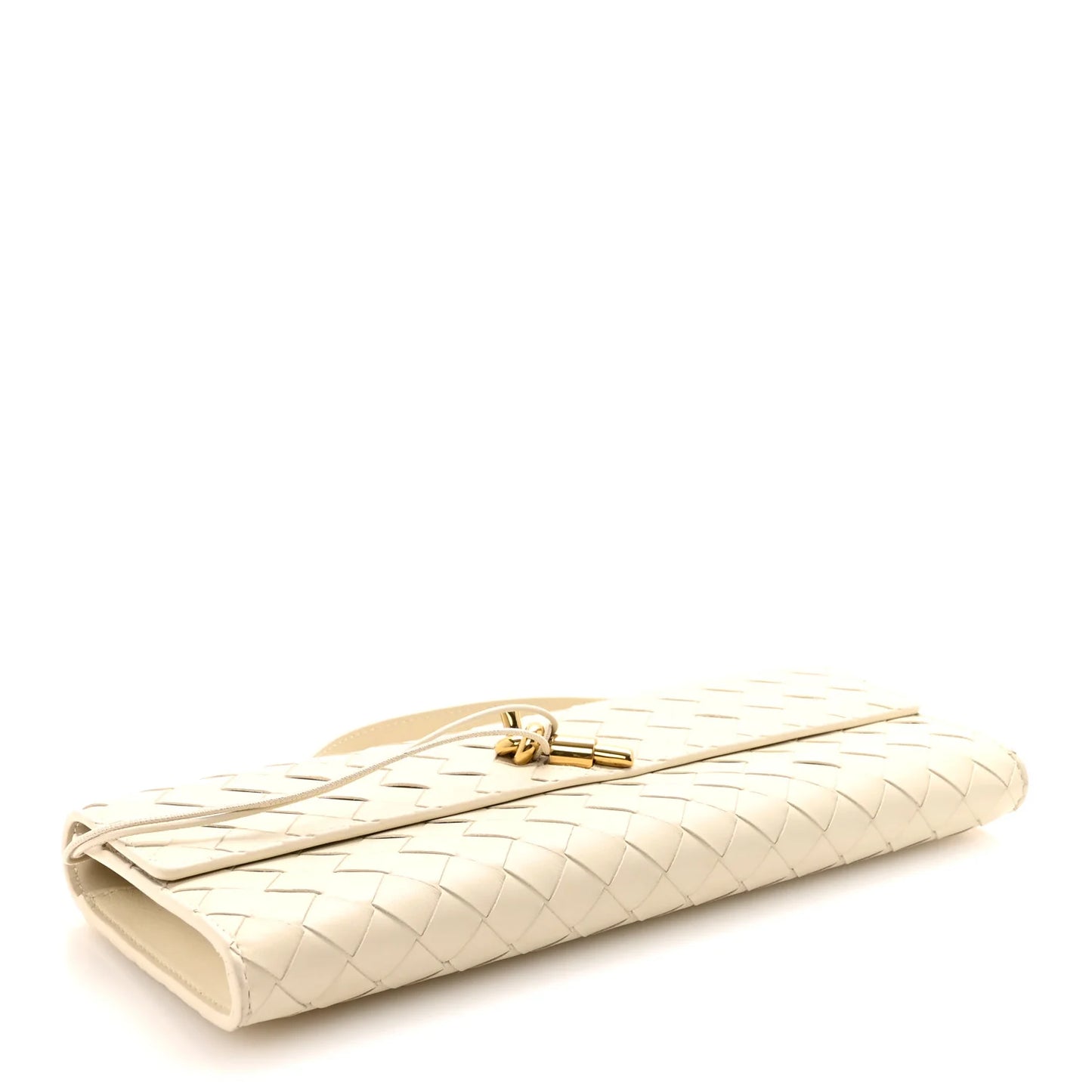 Bottega Veneta Andiamo White Long Clutch With Box