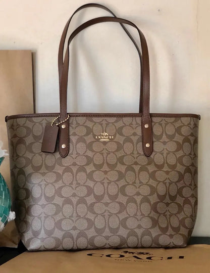 COACH Signature City Tote Bag with Box
