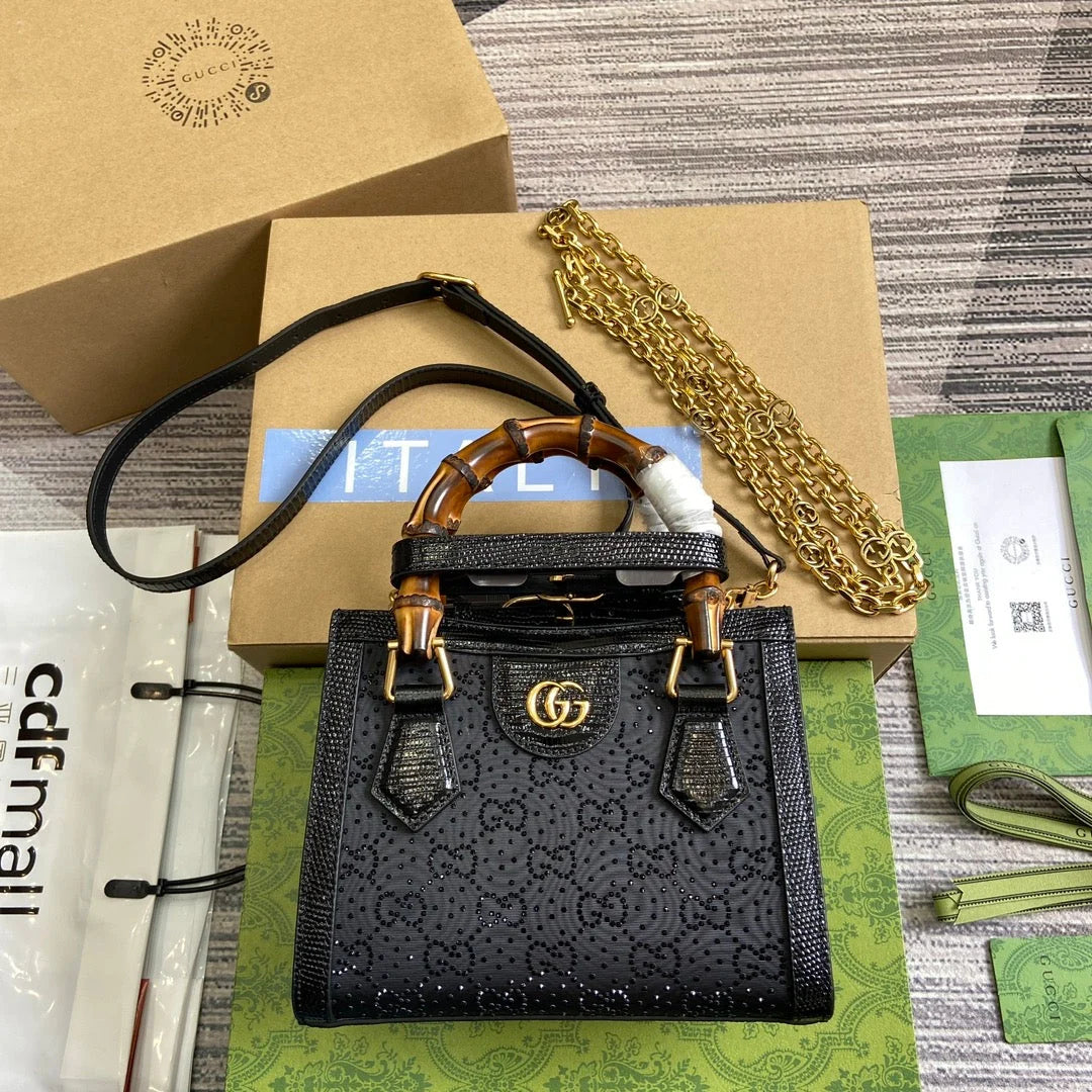 Gucci Diana Crystal Mini Tote