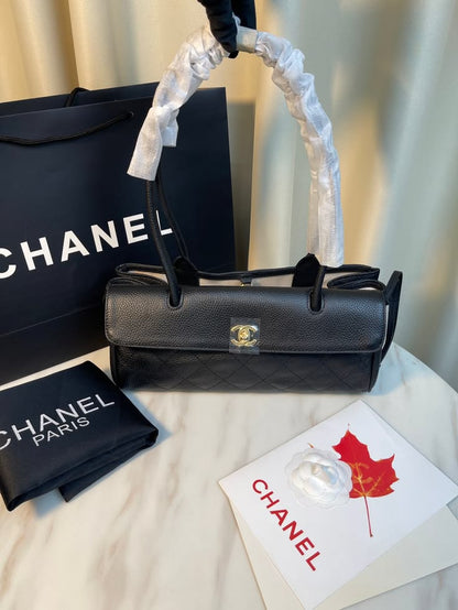 Chanel Grained Calfskin Bag With Brand Box